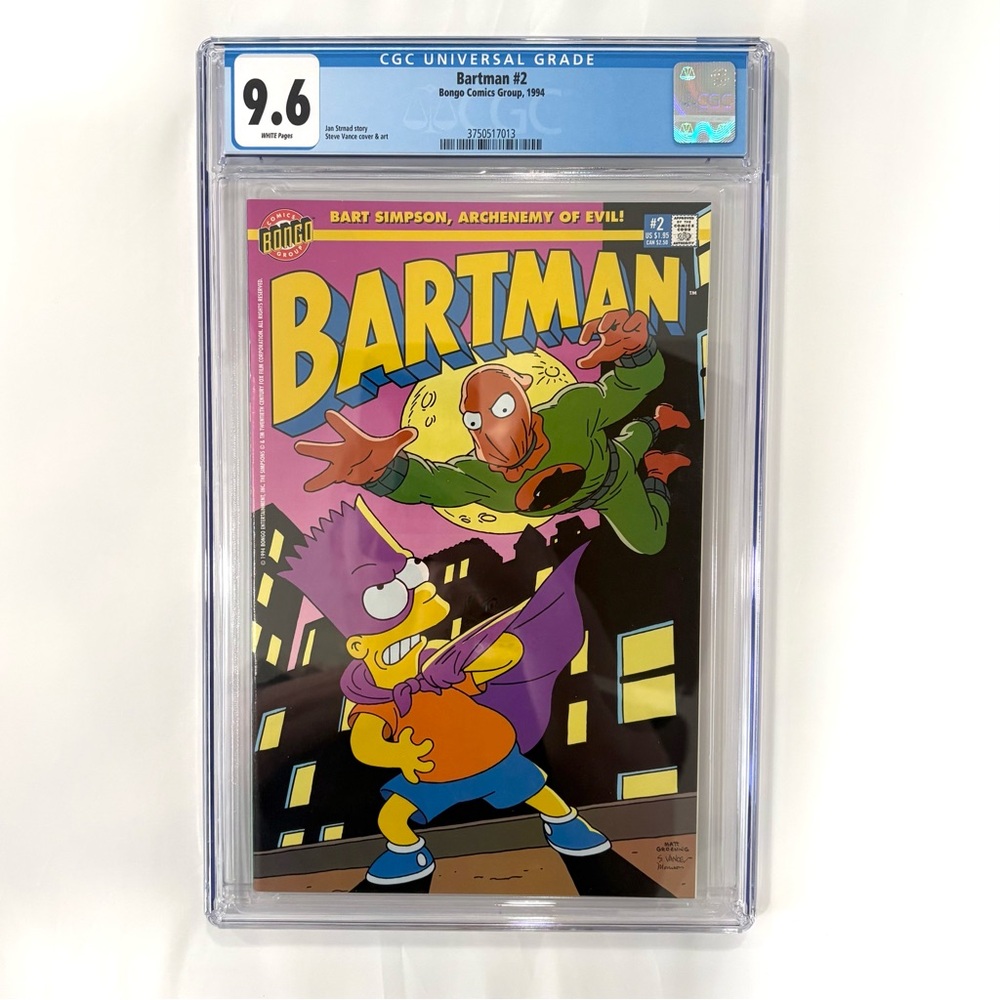 Bartman #2 CGC 9.6 Graded Comic Book Simpson’s Bongo Vintage 1994